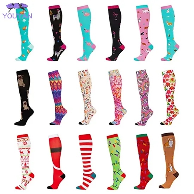 Nurse Compression Socks Running Women & Men Socks for Flight Travel Athletic Crossfit Outdoor Cycling Long Pressure Stockings