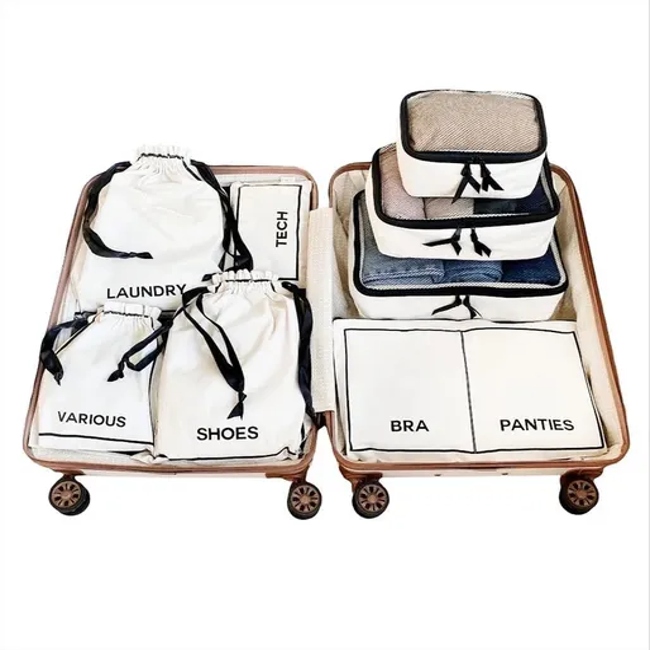 Wholesale Custom Logo Fashion Lightweight Luggage Compression Organizer Packing Cubes Travel Bag