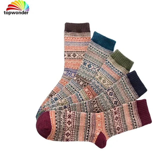 Customize and Wholesale Winter Thick Thermal Grid Terry Vintage Sock in Many Colors, Sizes and Material at Low Prices
