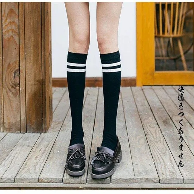 Striped Long Socks Women High Stockings Ladies Girls New Customized Knee Socks