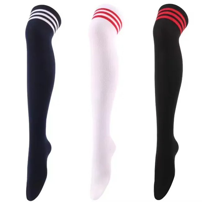 Free Sample Hot Sales High Socks Stripes Pattern Womens Custom Cosplay