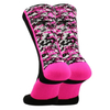 Breast Cancer Awareness Pink Ribbon Athletic Camo Socks+ Wrist Sweatbands