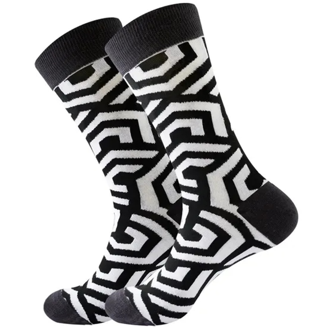 Factory Custom Novelty Bamboo Funny Socks Leisure Crew Tube Cotton Happy Colorful Socks for Men
