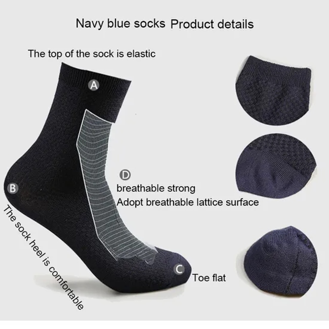 Men Bamboo Fiber Socks Compression Autumn Black Business Casual Socks Men Dress Socks