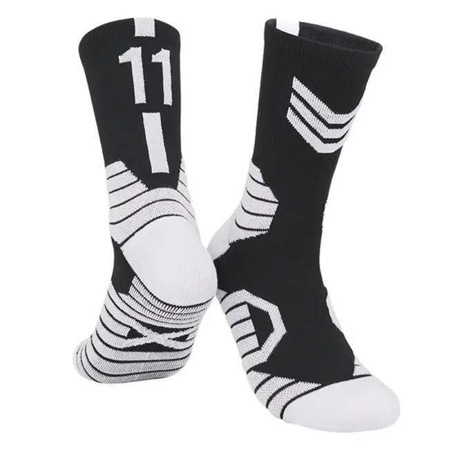 Wholesale Custom Knit Embroidered Basketball Crew Socks Custom Logo Sports Athletic Cycling Terry Socks with Logo