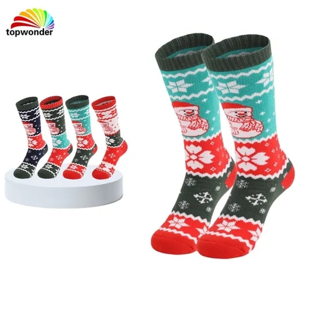 Customize and Wholesale Winter Outdoor Thermal Knee High Thick Snowman Sports Ski Sock in Many Colors and Sizes at Low Prices