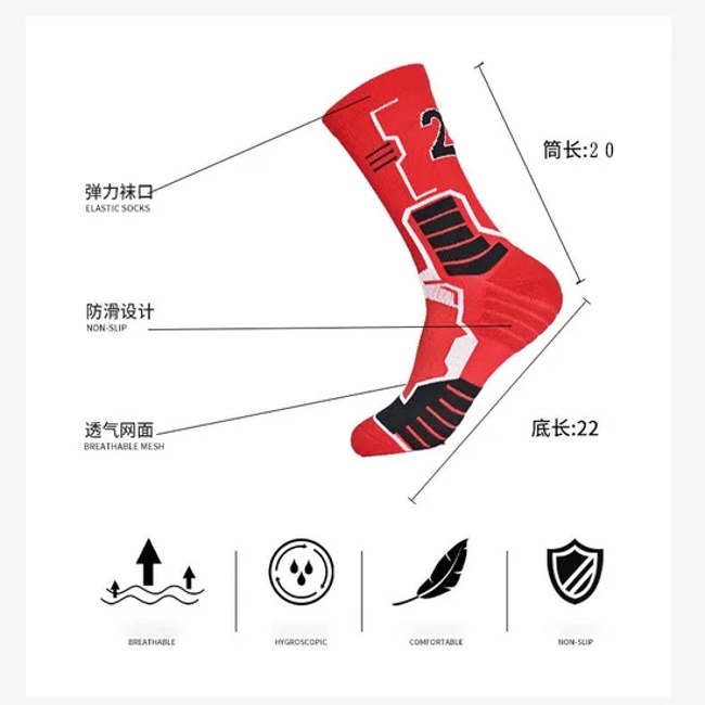 Quality Crew Tennis Grip Cotton Logo Basketball Compression Custom Sport Mens Socks
