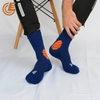 Qlm-319-11 Adult Dark Blue Compression MID Length Cotton Sports Socks
