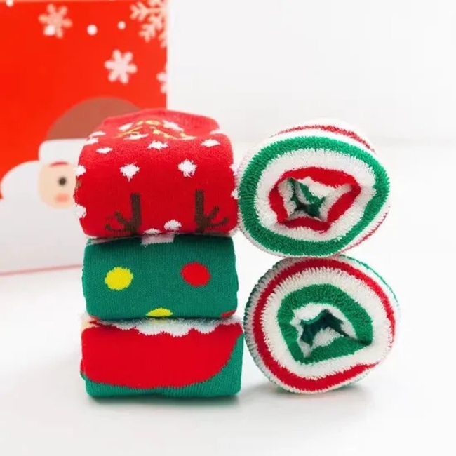 Christmas Socks Man Wear Happy Uniform Dress Socken Winter Crew 100% Cotton New Year Holiday Gift Socks