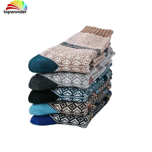 Customize and Wholesale Thick Thermal Terry Winter Vintage Sock in Many Colors and Designs at Low Prices