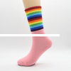 Wholesale Funny rainbow women girl fashion crew cotton design socks