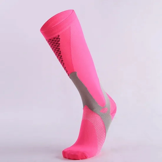 Custom OEM High Quality Print Outdoor Knee Height Print Pressure Socks Cycling Running Athletic Compression Socks