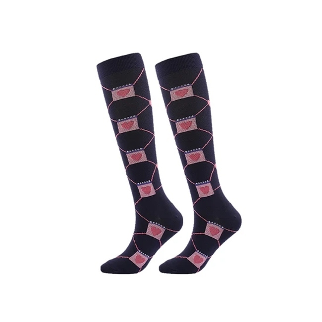 Full Color Crew Socks Casual Nylon Elastic Knee High Compression Socks for Nurses