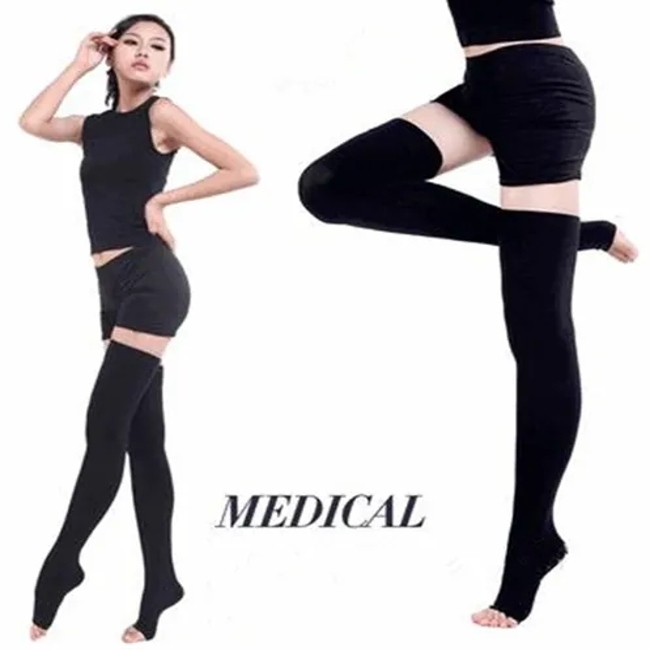 Factory Price Unisex Varicose Vein Socks Thigh High Medical Compression Stockings 3 Levels