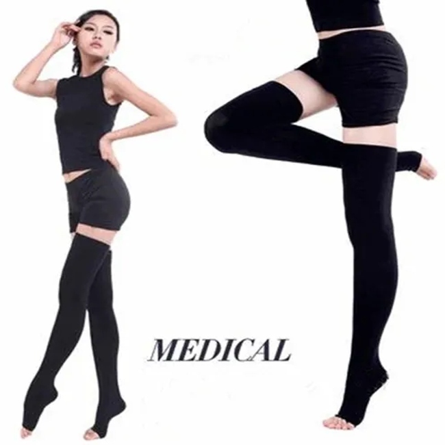 Factory Price Unisex Varicose Vein Socks Thigh High Medical Compression Stockings 3 Levels