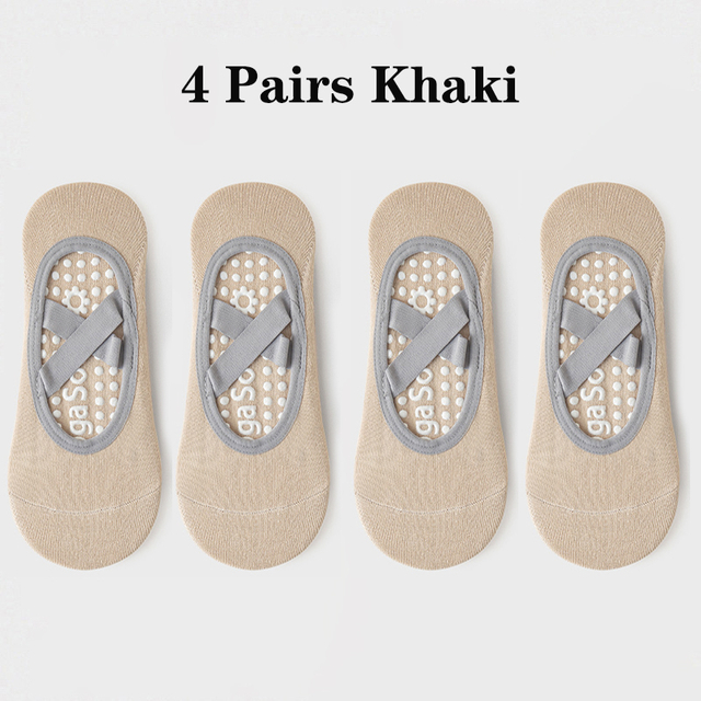 quick delivery Yoga Socks for Women Bandage Pilates Non-Slip Grip Socks Backless Breathable Fitness Sports Ballet Dance Floor 