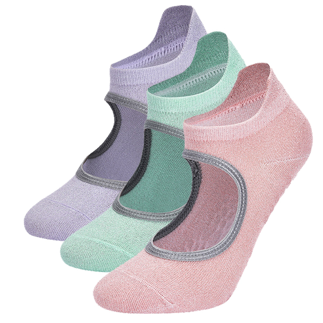 trendy item Women Backless Yoga Socks Silicone Grip Anti-Slip Pilates Fitness Sock Breathable Ladies Ballet Dance Sports Socks 