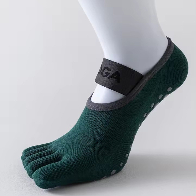 Made to Order Women's Yoga Socks Professional Anti Slip Cotton Sweat Absorbing five finger floor socks dance practice socks 