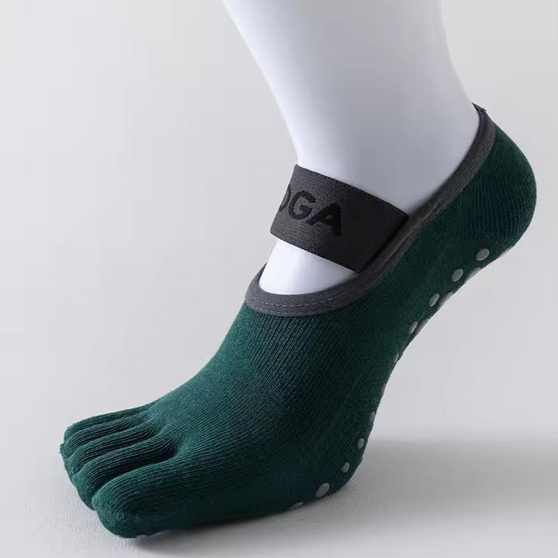 Made to Order Women's Yoga Socks Professional Anti Slip Cotton Sweat Absorbing five finger floor socks dance practice socks 