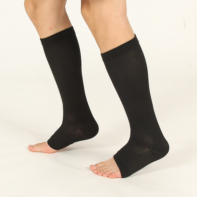 durable Running Athletics Compression Sleeves Leg Calf Men -mmHg Toeless Stockings Medical Varicose Veins 