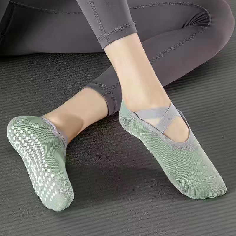 bestsellers Professional Women Yoga Socks Silicone Anti-slip Ballet Pilates Socks Women Backless Breathable Bandage Dance 