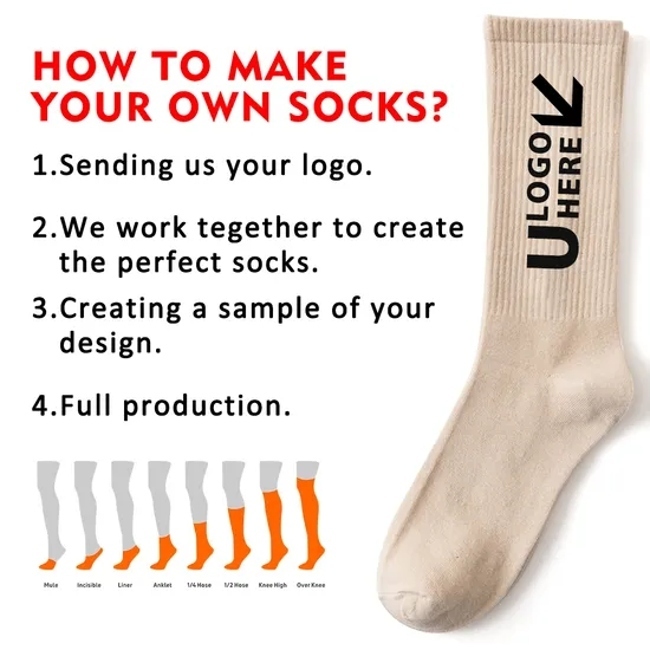 Wholesale Low MOQ Cotton Crew Unisex Men Women Children Custom Logo Sports Socks