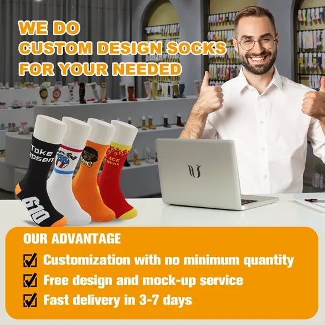 Professional Manufacturer Wholesale Low Price Calze Custom Sock 100% Cotton Sock Crew Stockings Men Socks