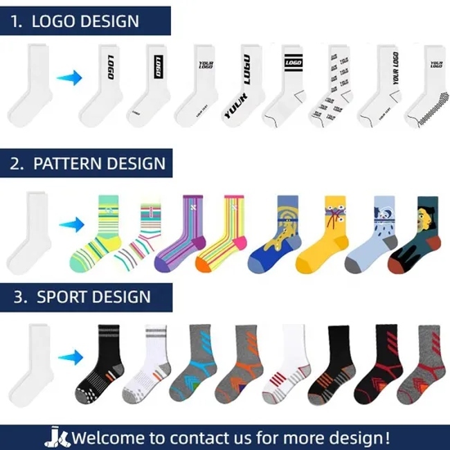 Free Design Sokken Calcetines Sock-Stocking White Running Custom Logo Grip Cycling Yoga Pilates Sock Sport Women Men Socks Crew Cotton Custom Socks