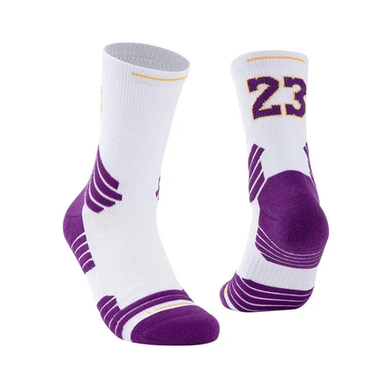 Wholesale Breathable Polyester Custom Logo Cushioned Running Basketball Socks Athletic Sports Crew Socks for Men Women