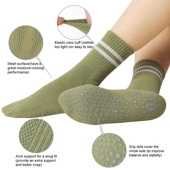 Custom Logo Anti Slip Grip Socks with Your Own Design for Pilates and Yoga