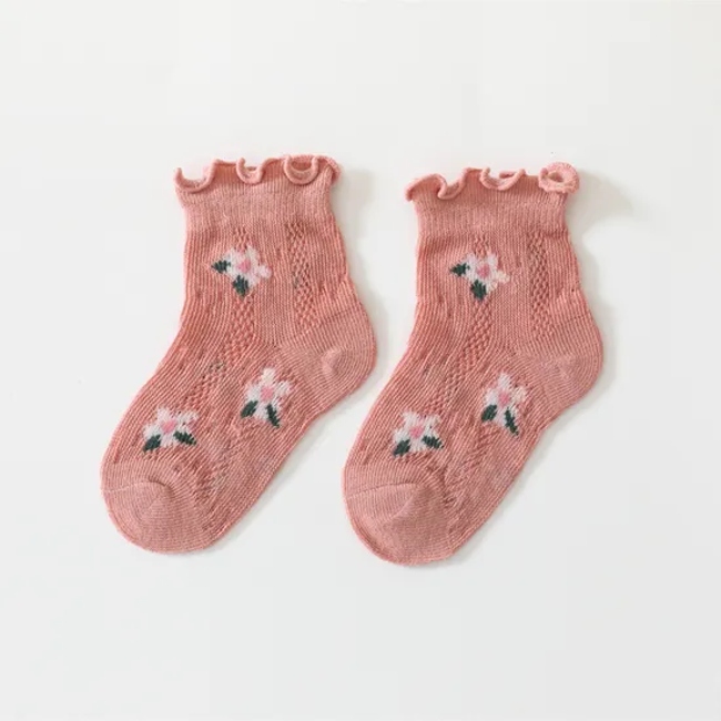 Summer Thin Mesh Girls′ Socks Fruit Baby Cotton Socks