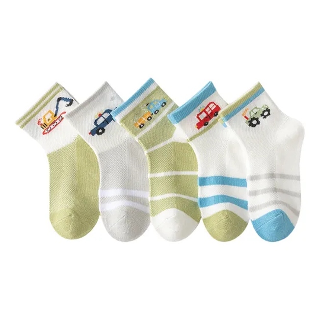 Wholesale Summer Baby Cartoon Pattern Socks Mesh Cute Cotton Kids Ankle Socks
