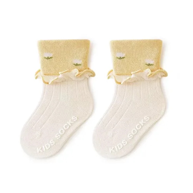 Jacquard Velvet Fabric Baby Girl Socks Newborn Socks