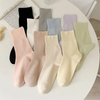 online selling women Socks Thin Summer New Solid Colorful Plain Crew Socks Casual Girls Cotton Trendy Simple Breathable Anti 