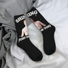 Ghostface Large Couple Sports Socks SpringSummer Basketball Socks Black and White Long Socks Men's Middle Socks Hip 