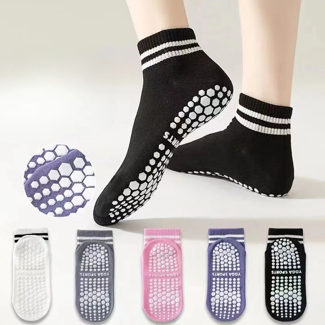 high-volume orders Grip Socks for women Non Slip Pilates Yoga Socks with Double Stripes Workout Ballet Sports Fitness Athletic 