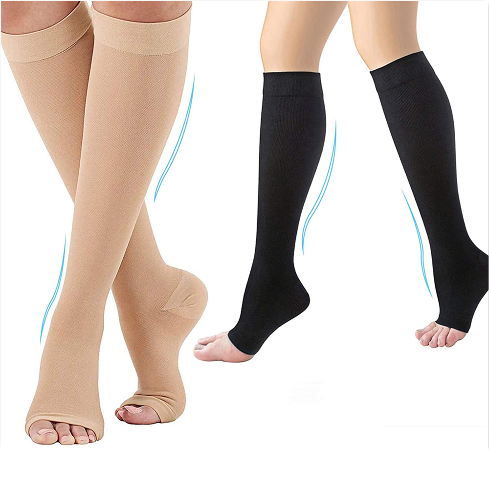 Bargain Compression Socks S XXL Medical Prevent Varicose Veins Toeless Support Hose for women 