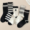 ODM women Striped Patterned Socks Fashionable Minimalist Creative Socks Comfortable Breathable Casual Mid Length 