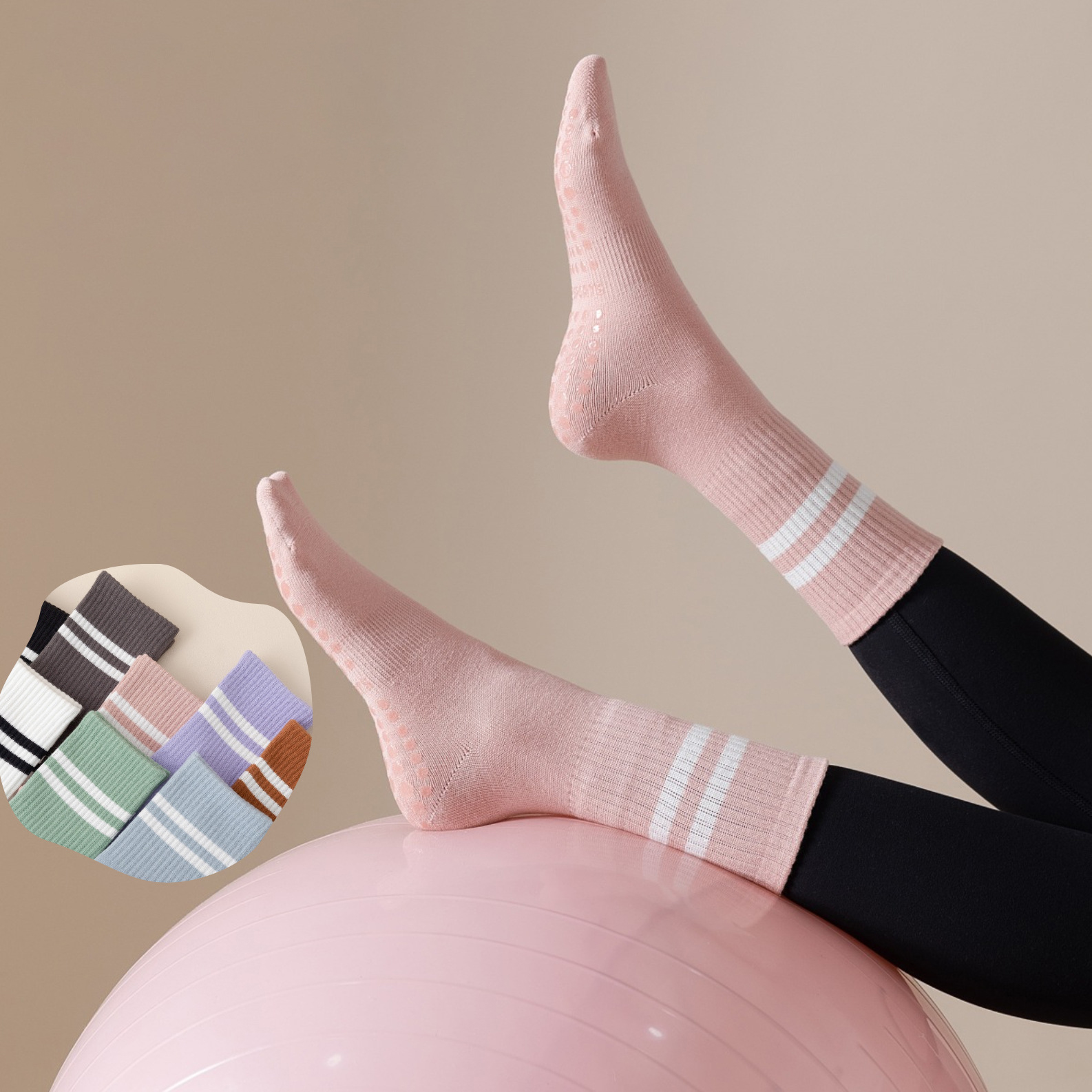 latest model Mid tube Women Yoga Socks Cotton Professional Non slip Silicone Fitness Socks Floor Socks Dance Pilates Sports