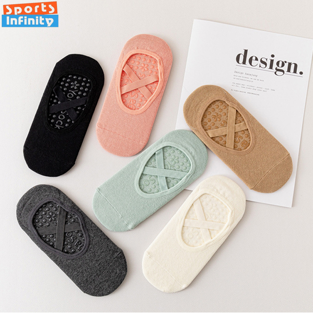 small batch orders Harajuku Yoga Socks women Professional Fitness Sports Cross Belt Pilates Socks Anti Slip Trampoline Floor