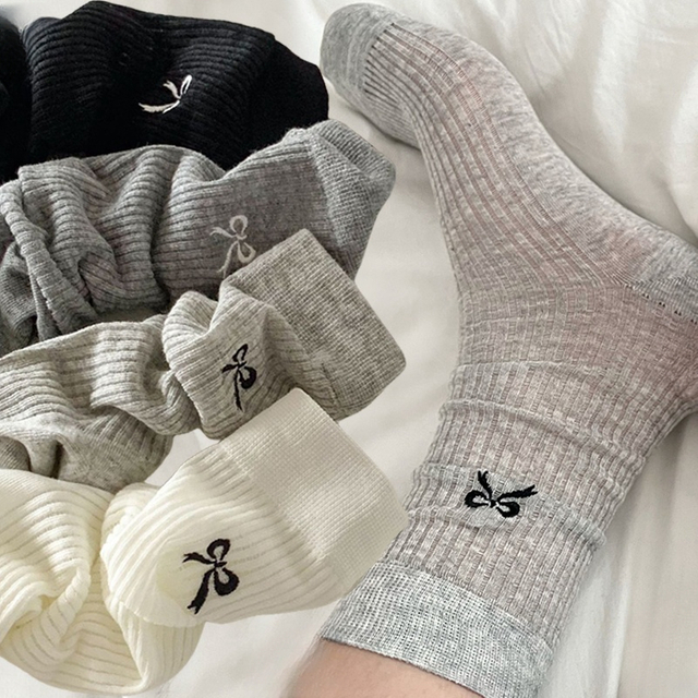 Tailor-made Sweet Lace Bow Long Socks women Girls Summer Hollow Out Sock Casual Crew Loose Sox Mid tube Thin Stockings 