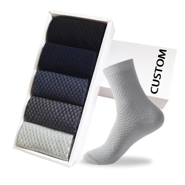 Cotton High Quality Bamboo Manufacturers Men Dress Design Business Crew Wholesale Custom Socks