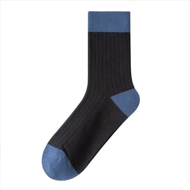 Color Block Crew Socks for Men, Breathable and Sweat-Absorbent