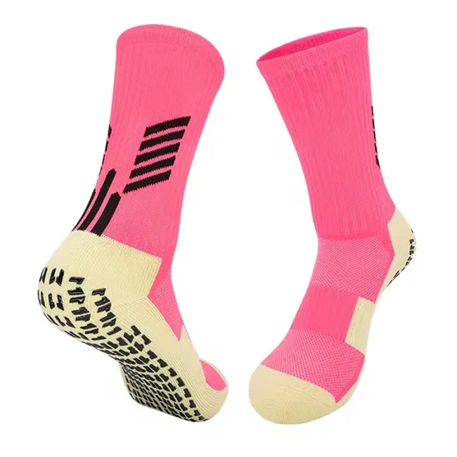 Professional Training Men′s Soccer Crew Socks Anti-Slip Grip Logo Cuff Thick Bottom Sweat Absorbing Sports Socks for Wear