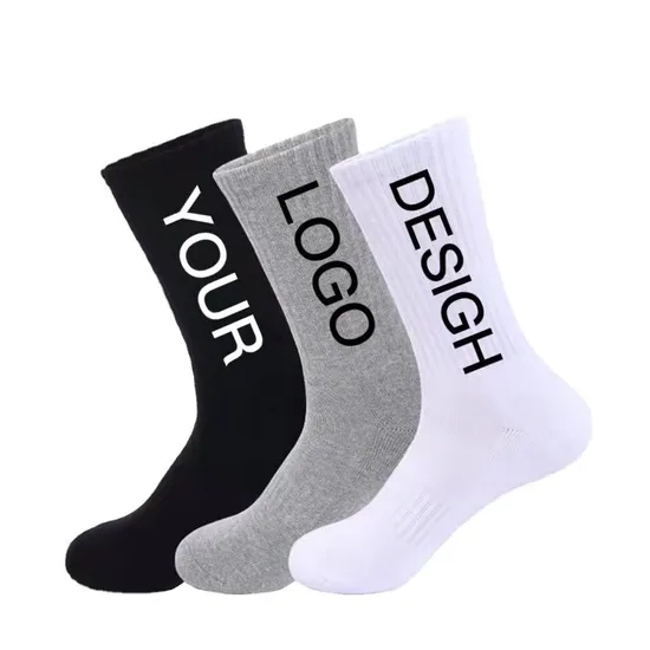 Xianghui Wholesale Can Custom Logo OEM Outdoor Running Crew Cotton Gym Socks