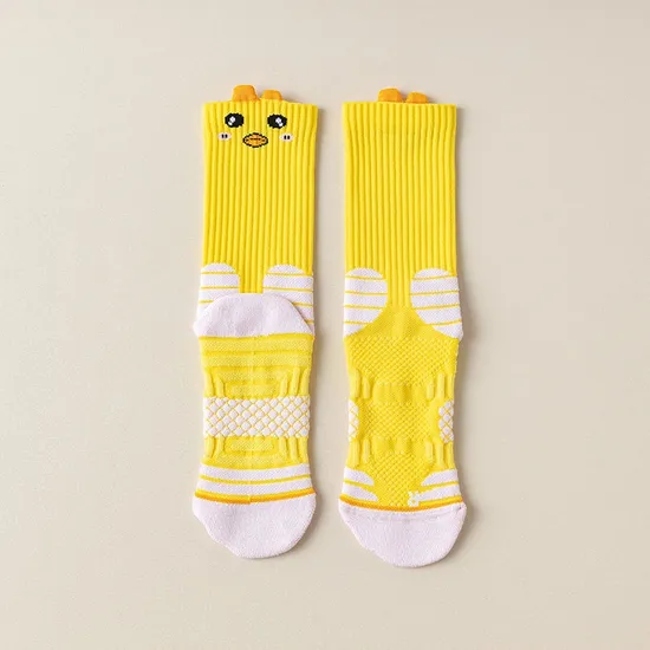 Custom Design Men′s Women′s Animal Mesh Breathable Non-Slip Mesh Sweat Absorption Non-Slip Towel Bottom Sports Socks