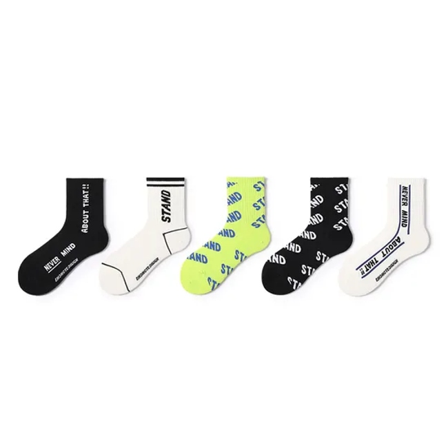Unisex Fashion Women Men Wholesale Cotton High Elastic Crew Socks