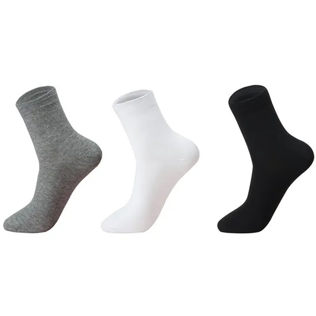 Hf Men′s Pure Cotton Soild Color Large Size Long Crew Socks