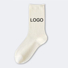 2024 Solid Color Women Men Casual Socks Custom Logo Crew Socks Spring and Summer Thick Cuff Socks