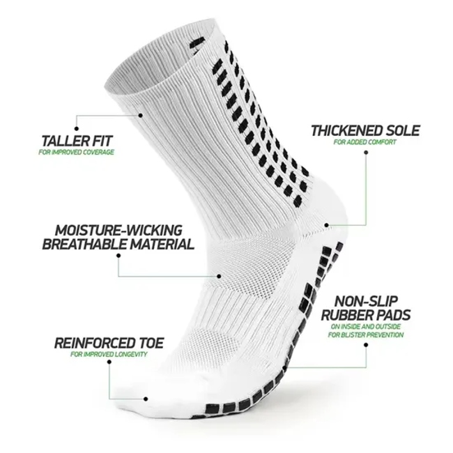 Wholesale Custom Design Free Sample Silicone Grip Crew Socks for Men and Women